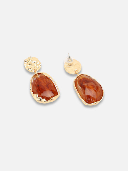 Gold Plated Party Designer Stone Drop Earring For Women