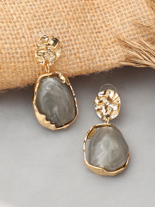 Gold Plated Party Designer Stone Drop Earring For Women