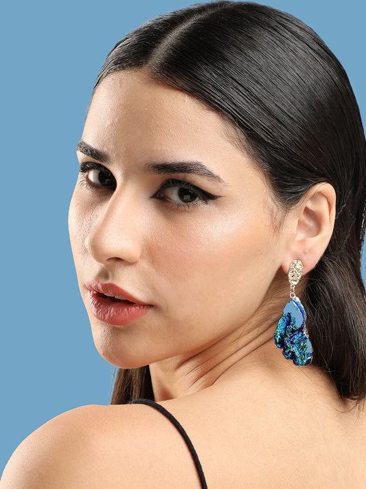 GOLD PLATED PARTY DESIGNER DROP EARRING FOR WOMEN