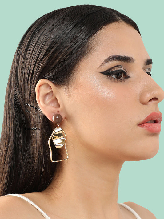 GOLD PLATED PARTY DESIGNER DROP EARRING FOR WOMEN