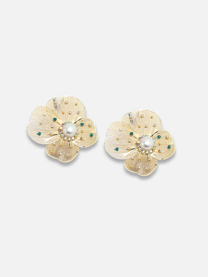 Gold Plated Party Designer Stone Drop Earring For Women
