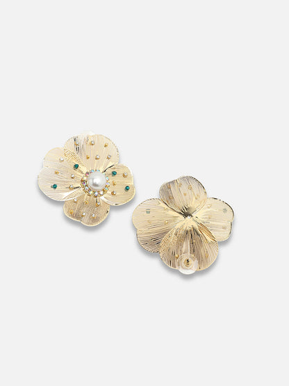 Gold Plated Party Designer Stone Drop Earring For Women