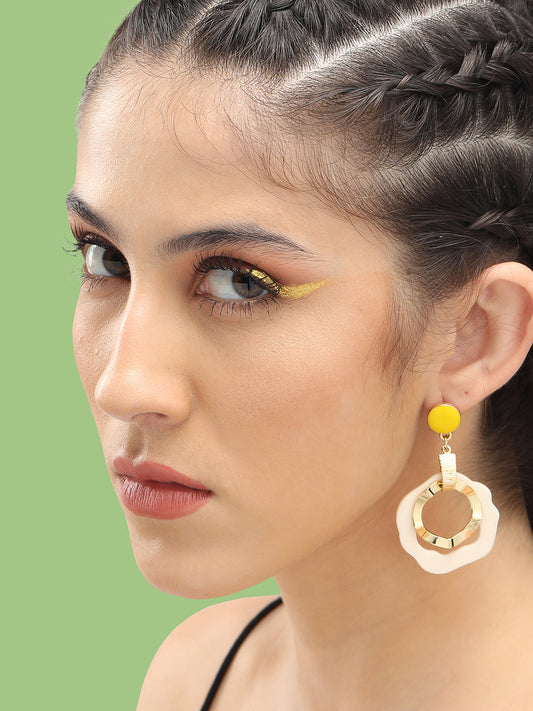 GOLD PLATED PARTY DESIGNER DROP EARRING FOR WOMEN