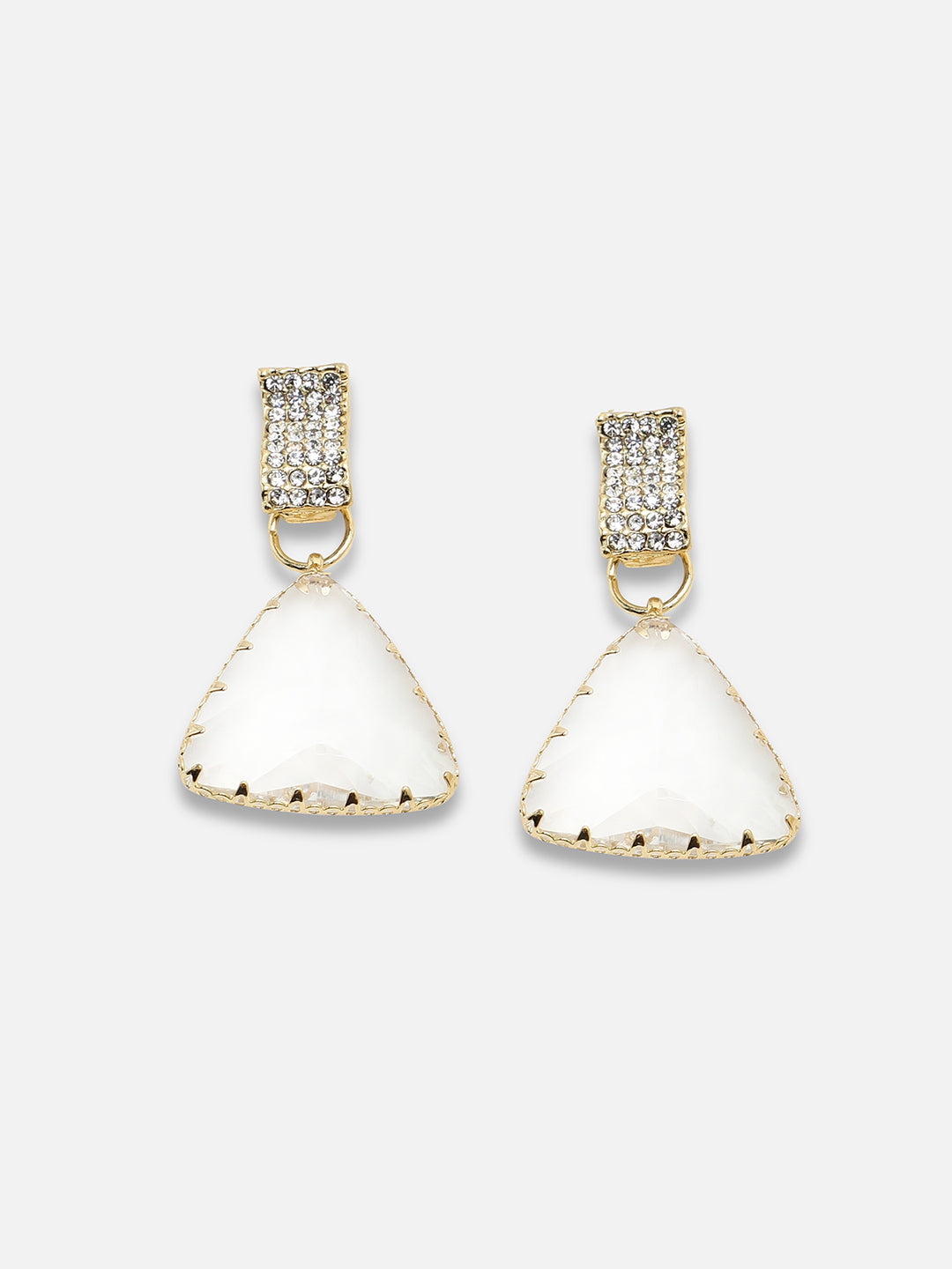 Gold Plated Party Designer Stone Drop Earring For Women