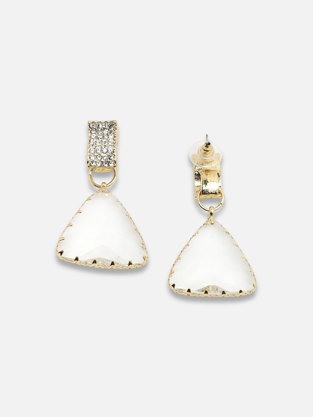 Gold Plated Party Designer Stone Drop Earring For Women