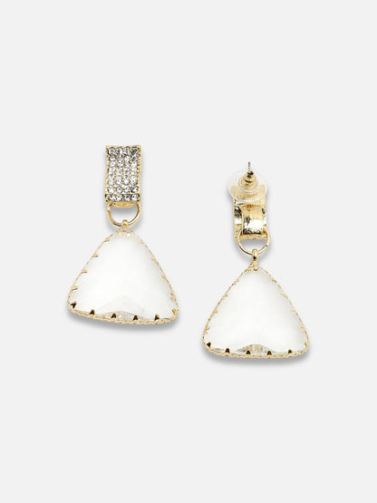 Gold Plated Party Designer Stone Drop Earring For Women