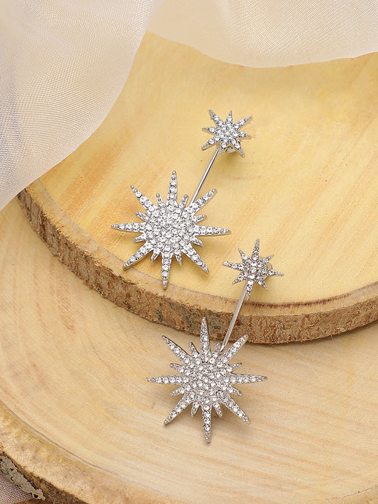 Gold Plated Party Designer Stone Drop Earring For Women