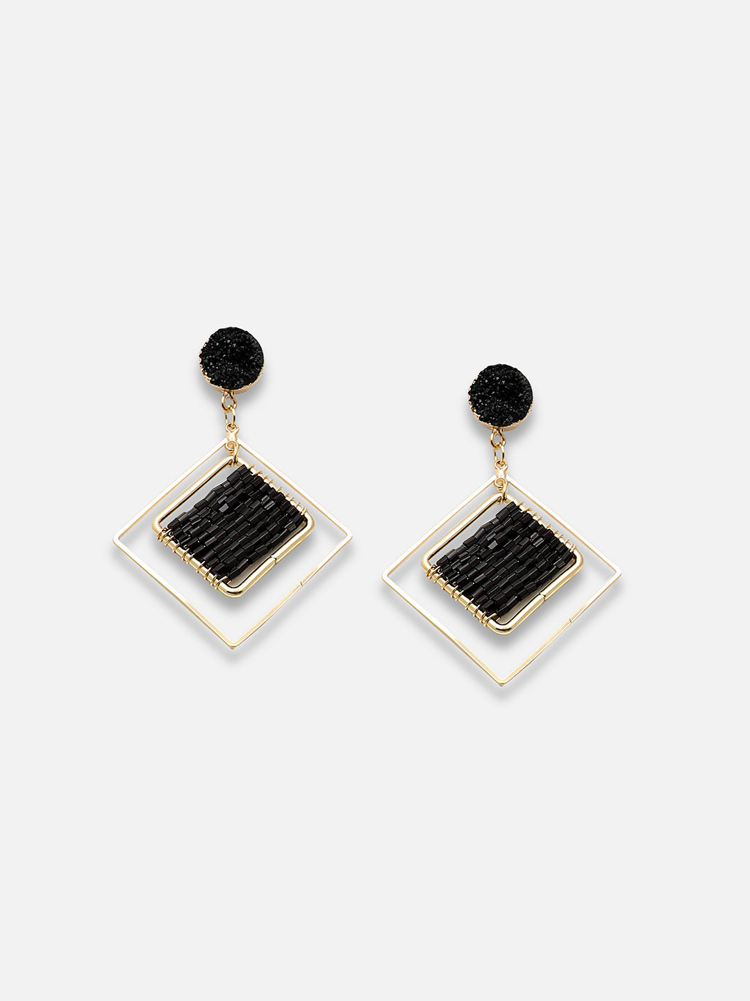 GOLD PLATED PARTY DESIGNER STONE DROP EARRING FOR WOMEN