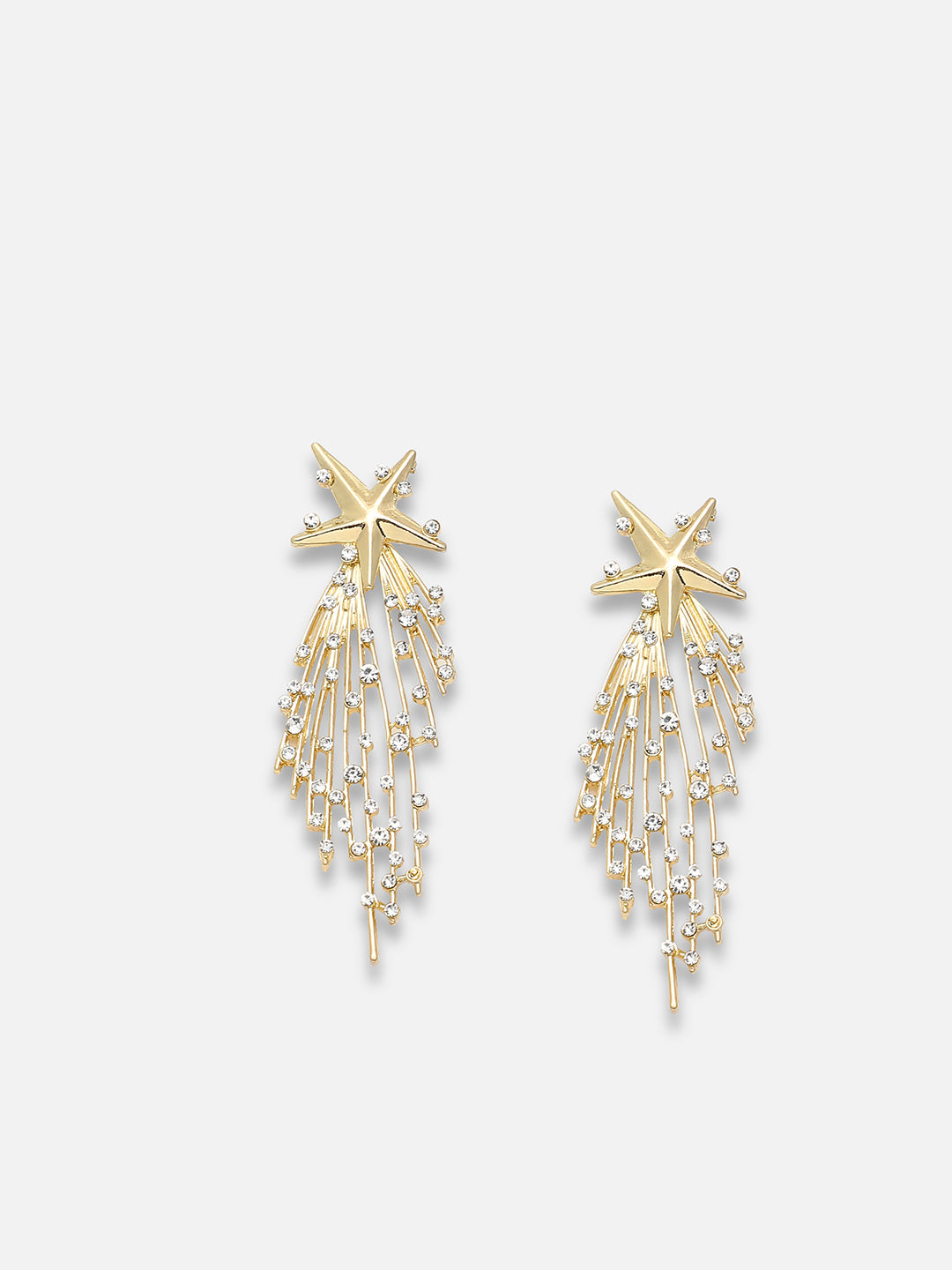 Gold Plated Party Designer Stone Drop Earring For Women