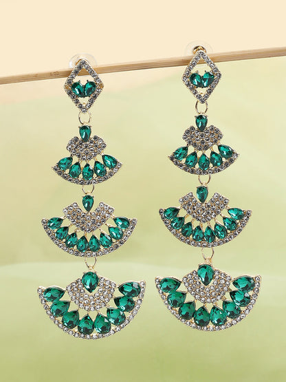 Gold Plated Party Designer Stone Drop Earring For Women