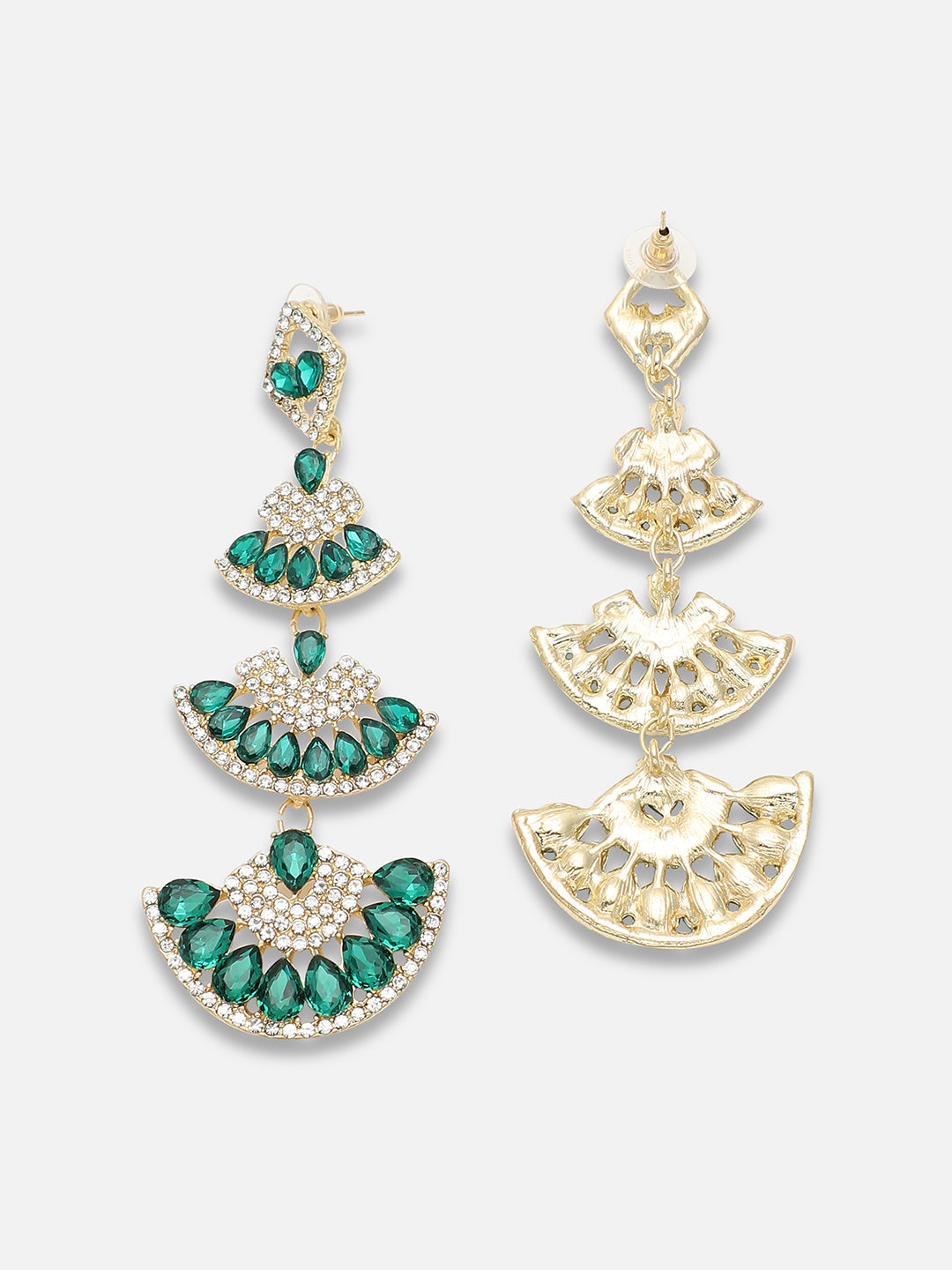 Gold Plated Party Designer Stone Drop Earring For Women