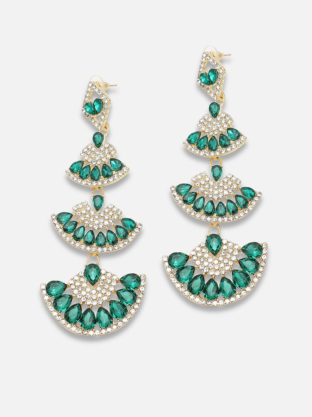 Gold Plated Party Designer Stone Drop Earring For Women
