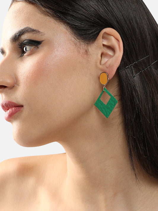 Gold Plated Party Designer Stone Drop Earring For Women