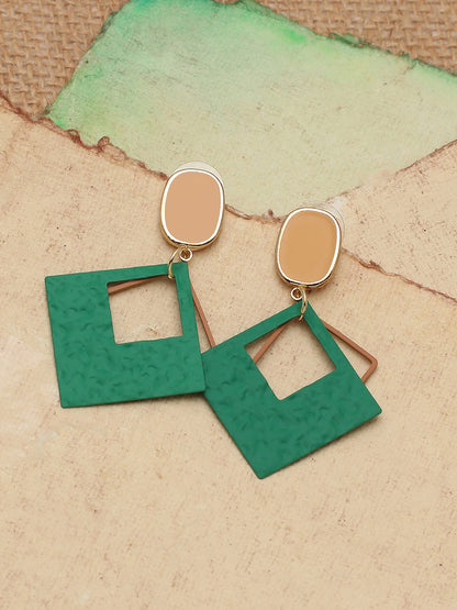 Gold Plated Party Designer Stone Drop Earring For Women