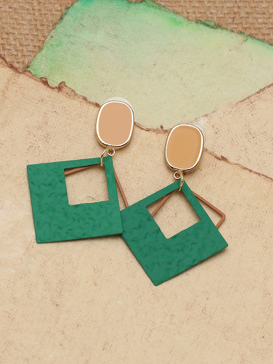 Gold Plated Party Designer Stone Drop Earring For Women