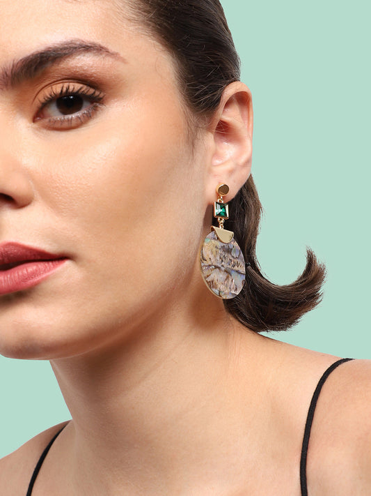 Gold Plated Party Designer Stone Drop Earring For Women