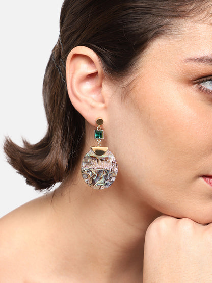 Gold Plated Party Designer Stone Drop Earring For Women