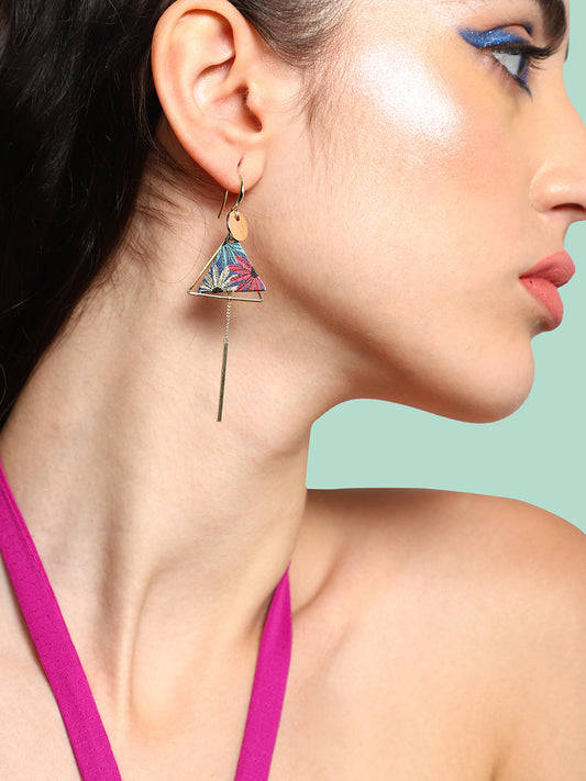 Gold Plated Party Designer Stone Drop Earring For Women