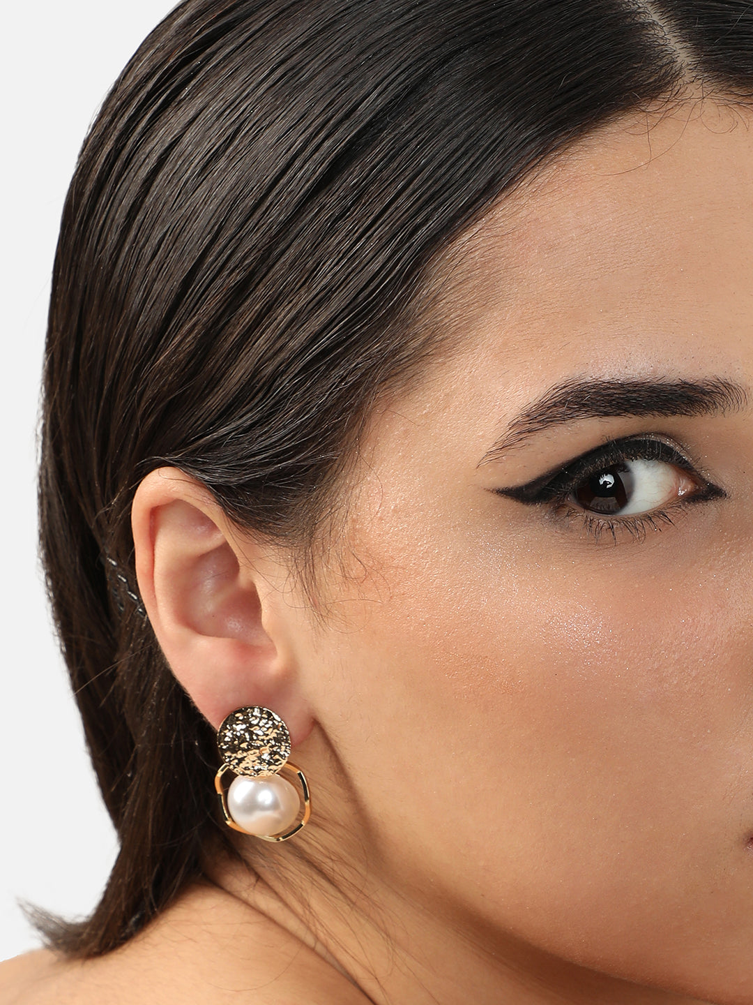 Gold Plated Party Pearls Drop Earring For Women