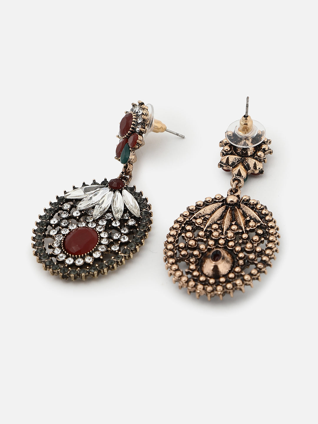 Gold Plated Designer Stone Drop Earring