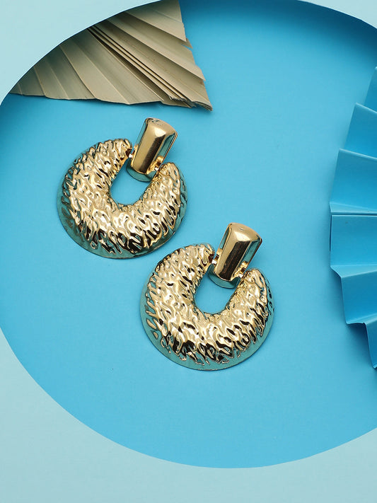 GOLD PLATED SNAKE DESIGN DROP EARRINGS FOR WOMEN