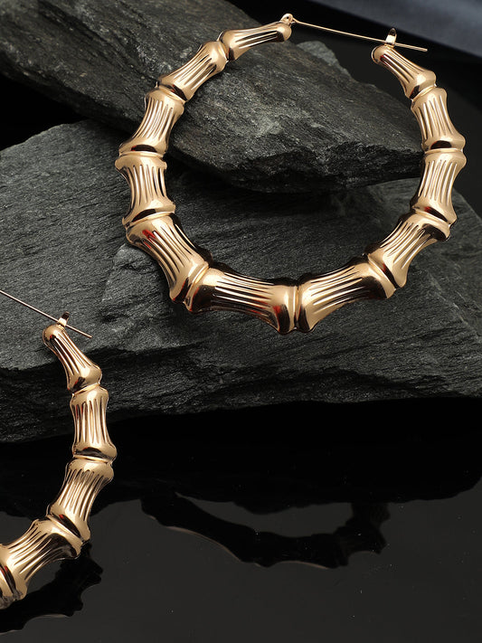 TRENDY GOLD PLATED HOOP EARRINGS FOR WOMEN AND GIRLS