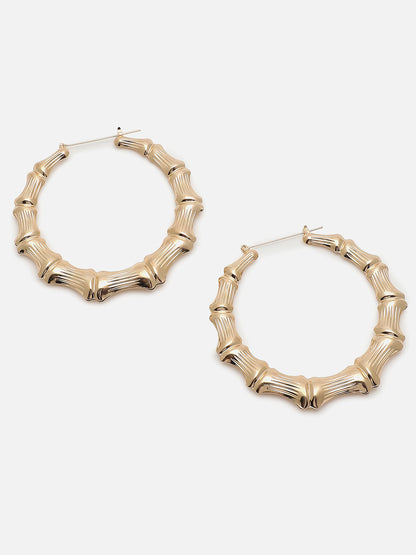 TRENDY GOLD PLATED HOOP EARRINGS FOR WOMEN AND GIRLS