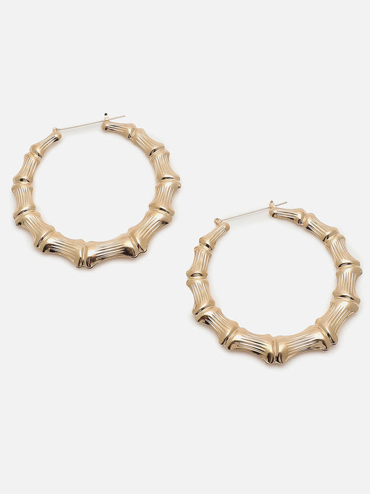 TRENDY GOLD PLATED HOOP EARRINGS FOR WOMEN AND GIRLS