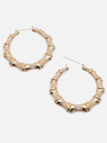 TRENDY GOLD PLATED HOOP EARRINGS FOR WOMEN AND GIRLS