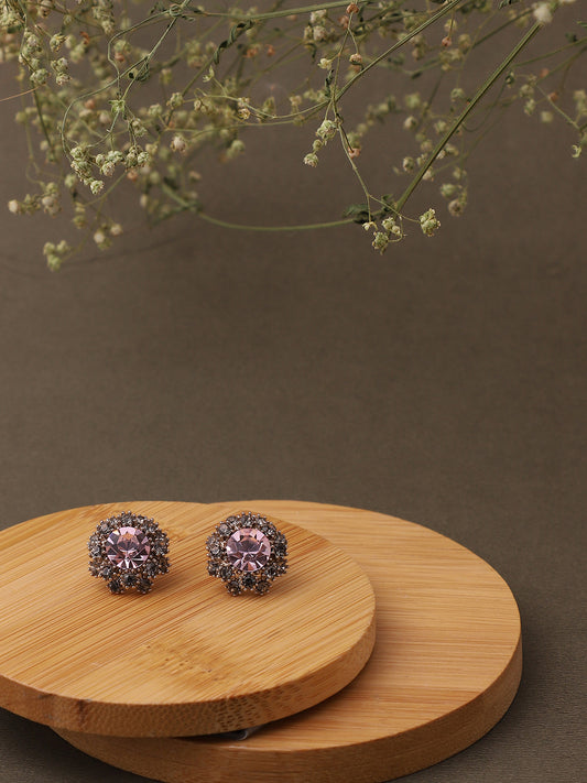 Gold Plated Designer Stone Stud