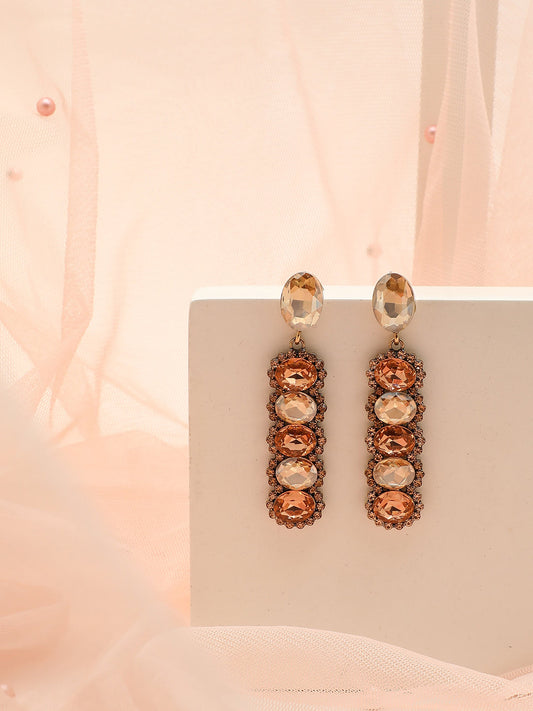 Gold Plated Designer Stone Drop Earring