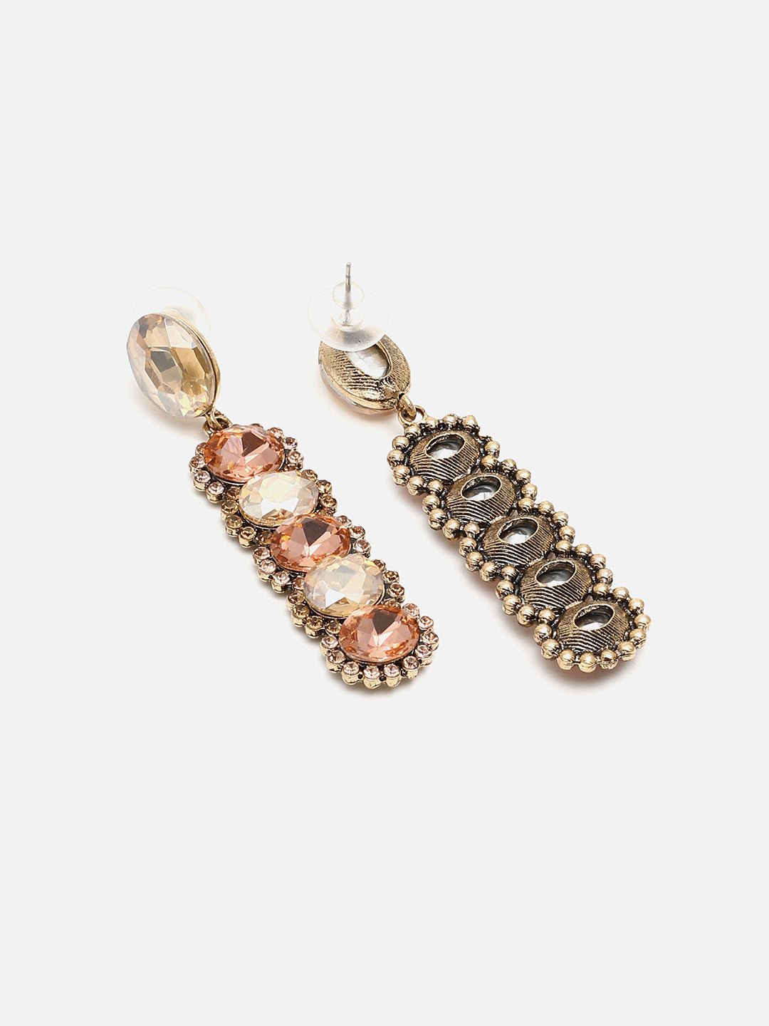 Gold Plated Designer Stone Drop Earring