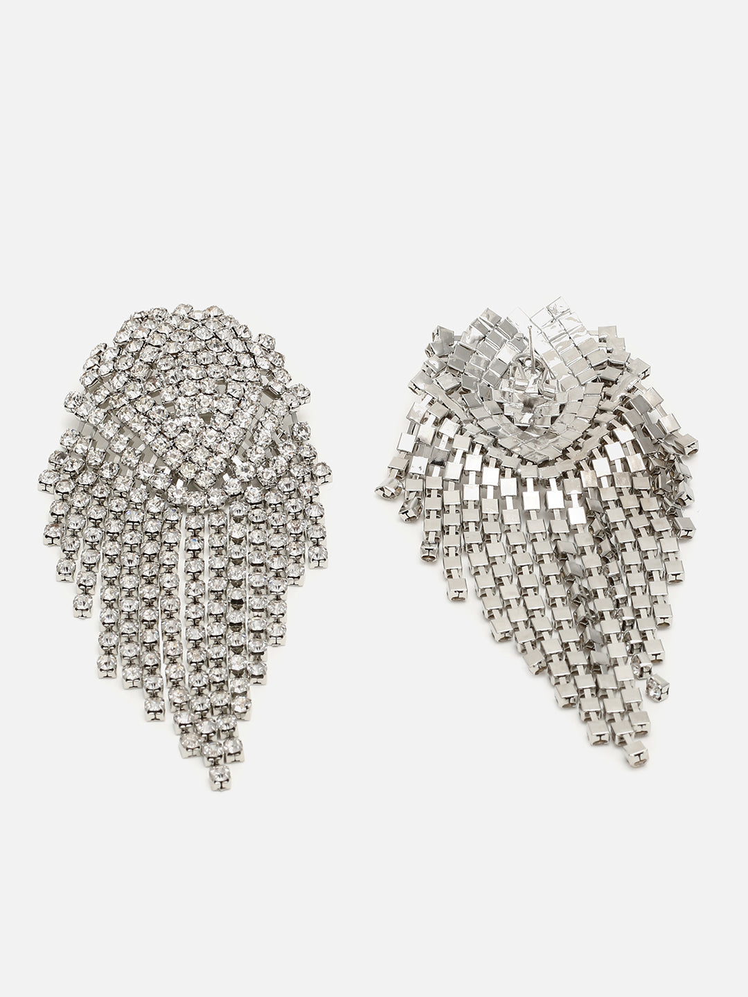 Silver Plated Designer Stone Drop Earring