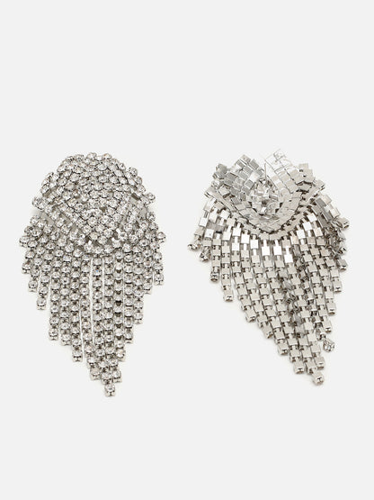 Silver Plated Designer Stone Drop Earring