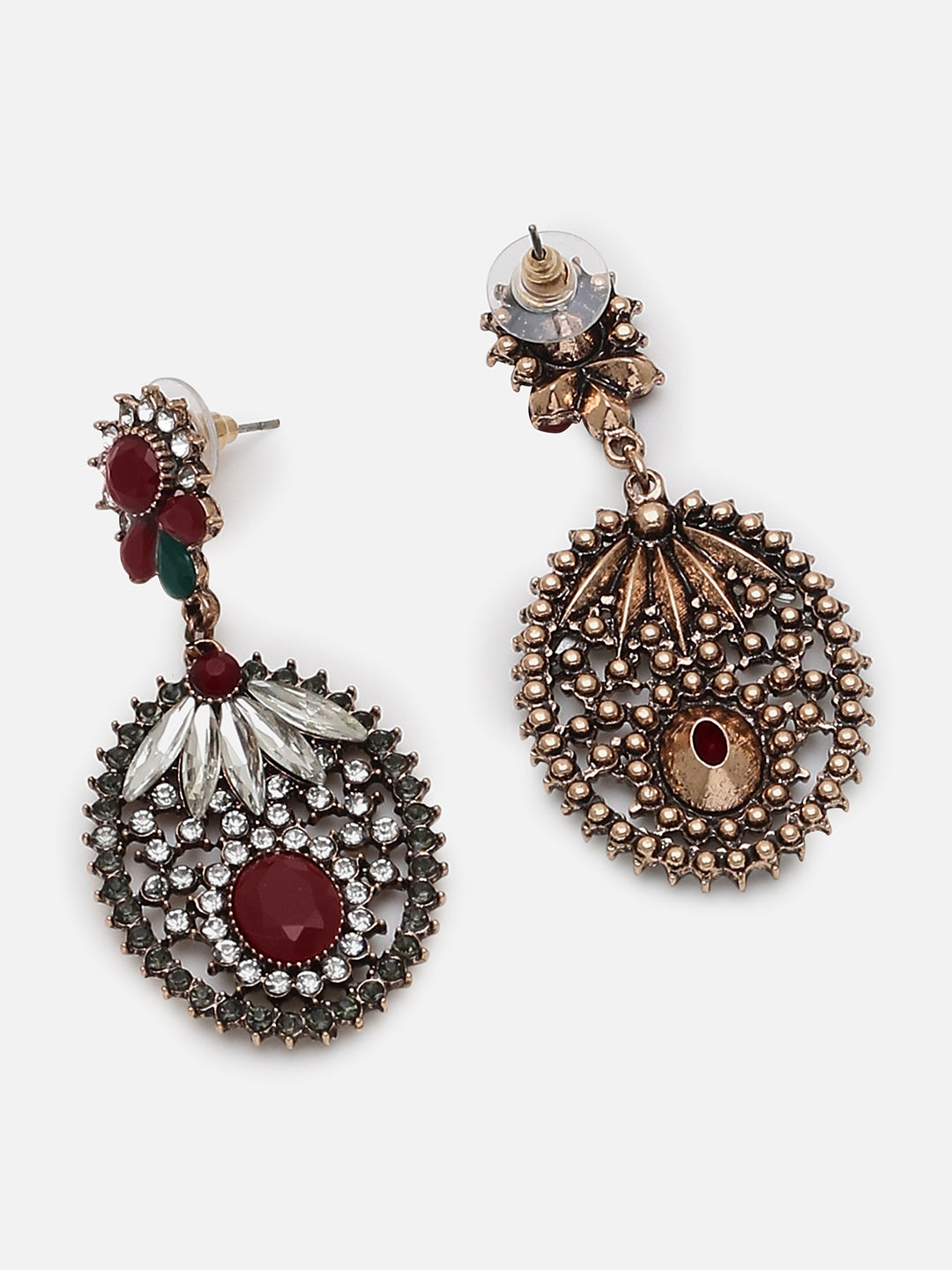 Gold Plated Designer Stone Drop Earring