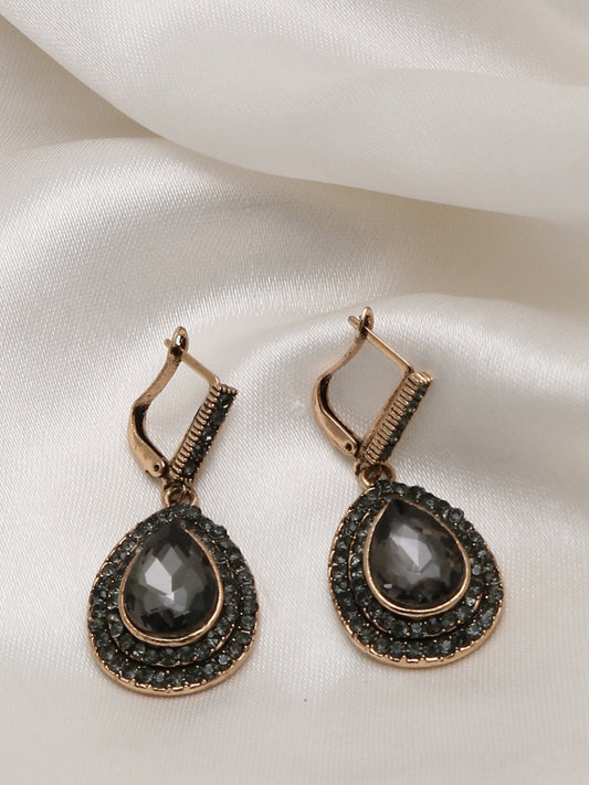 Gold Plated Designer Stone Drop Earring