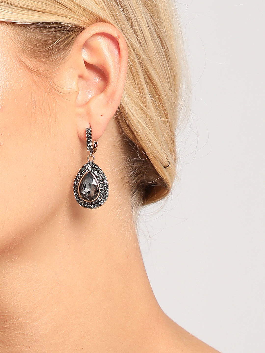 Gold Plated Designer Stone Drop Earring
