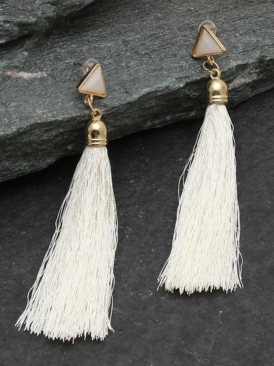 Gold Plated Designer Stone Drop Earring
