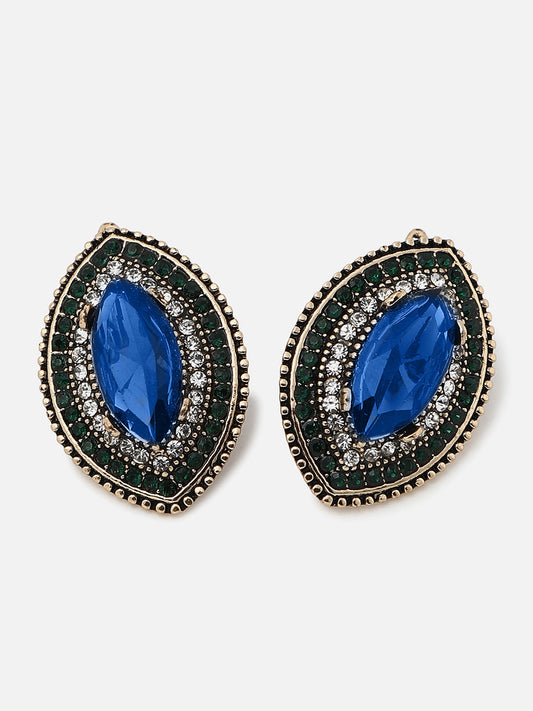 Gold Plated Designer Stone Stud