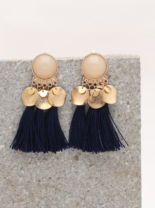 Gold Plated Designer Stone Drop Earring