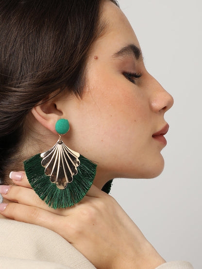 Gold Plated Designer Stone Drop Earring