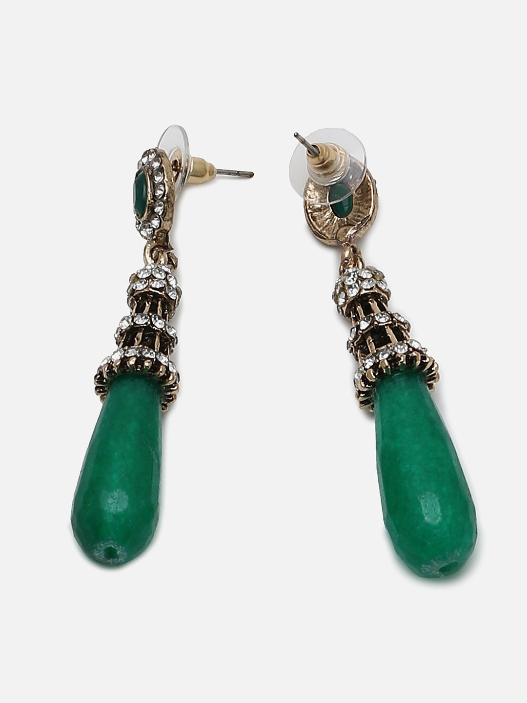 Gold Plated Designer Stone Drop Earring