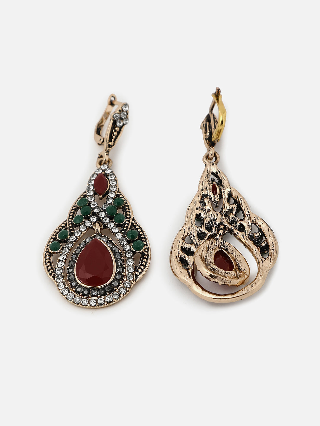 Gold Plated Designer Stone Drop Earring