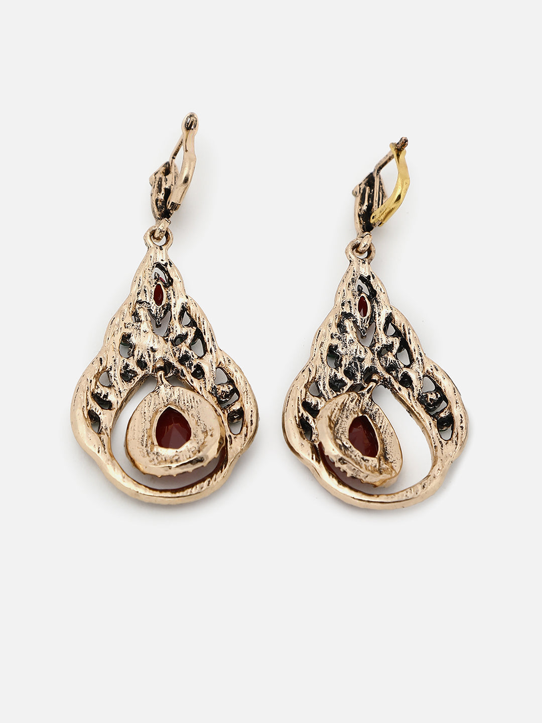 Gold Plated Designer Stone Drop Earring