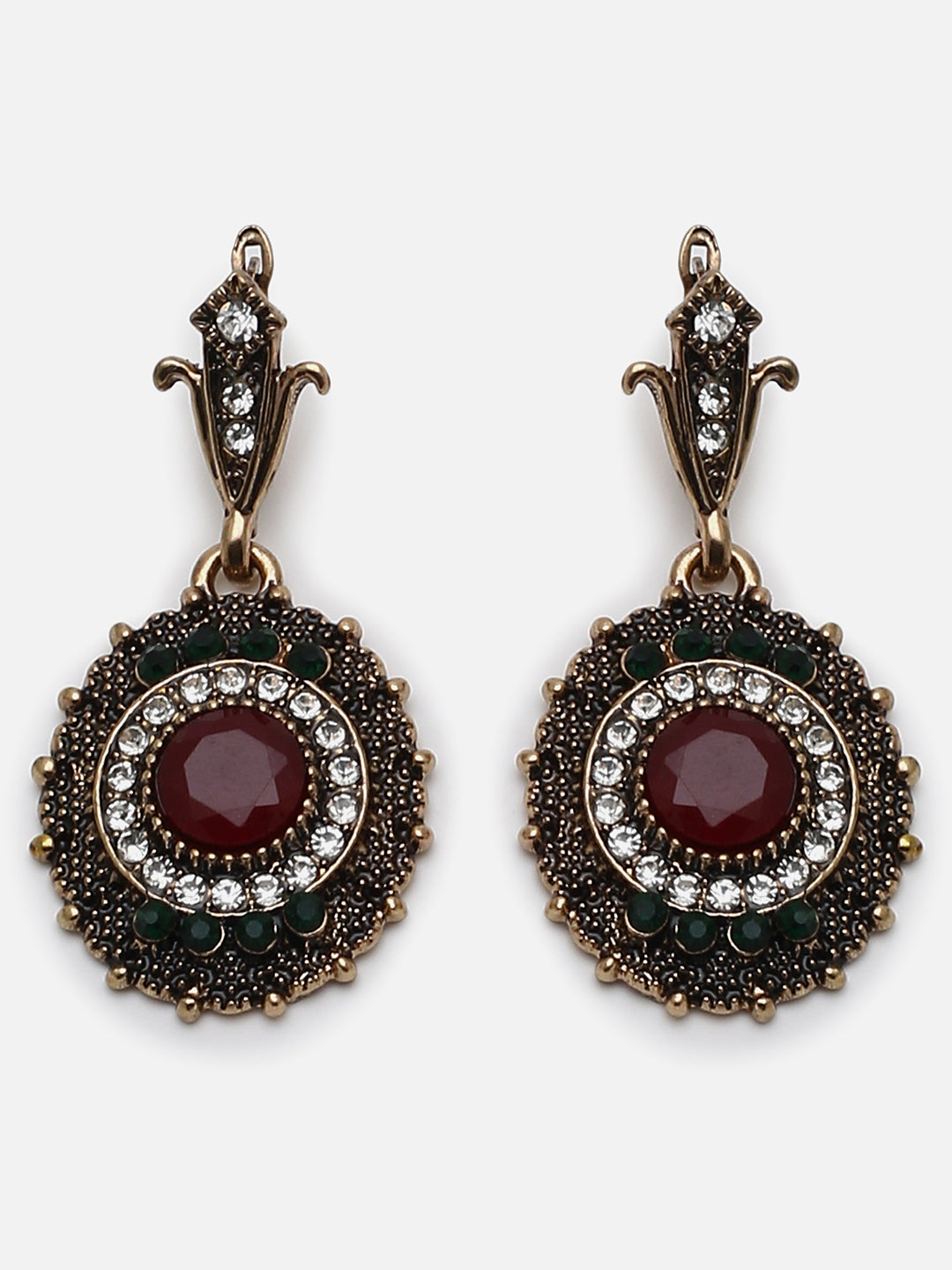 Gold Plated Designer Stone Drop Earring