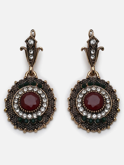 Gold Plated Designer Stone Drop Earring