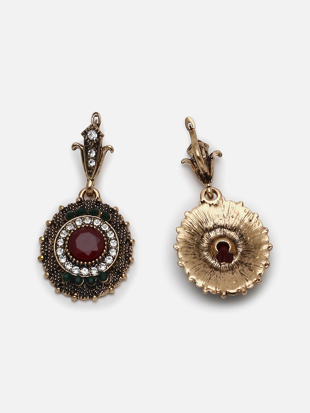 Gold Plated Designer Stone Drop Earring