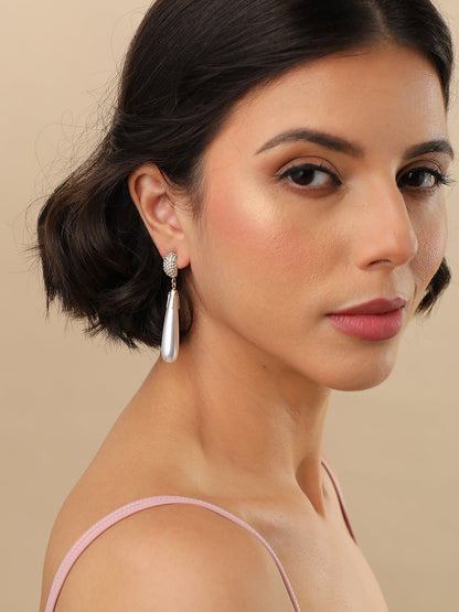GOLD PLATED PEARLS DROP EARRING WOMEN AND GIRLS