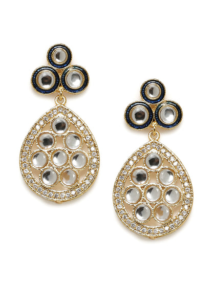 AMERICAN DIAMOND BROOCH MALA & EARRING SET
