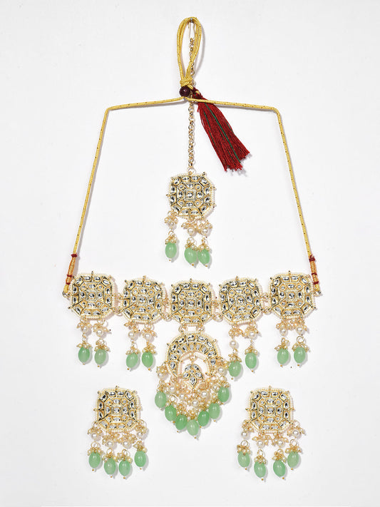 GOLD KUNDAN BRIDAL JEWELLERY SET